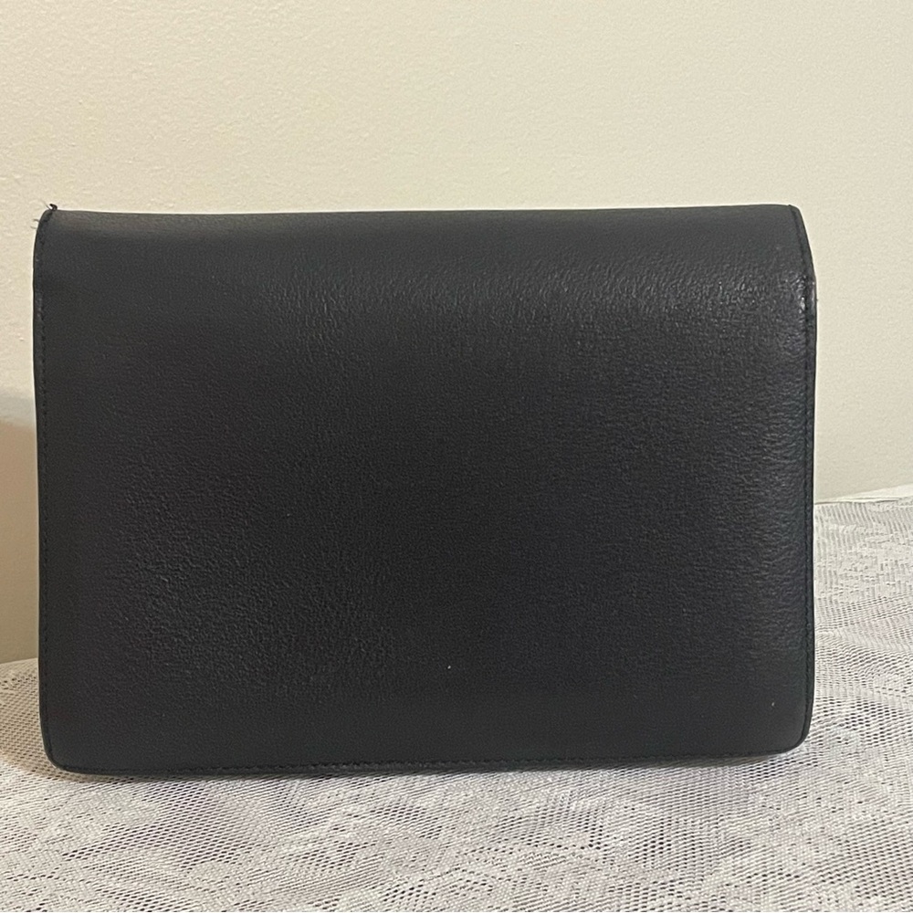 Gucci Vintage Black Leather Clutch 1980s 1990s Purse Designer Handbag - Picture 2 of 16
